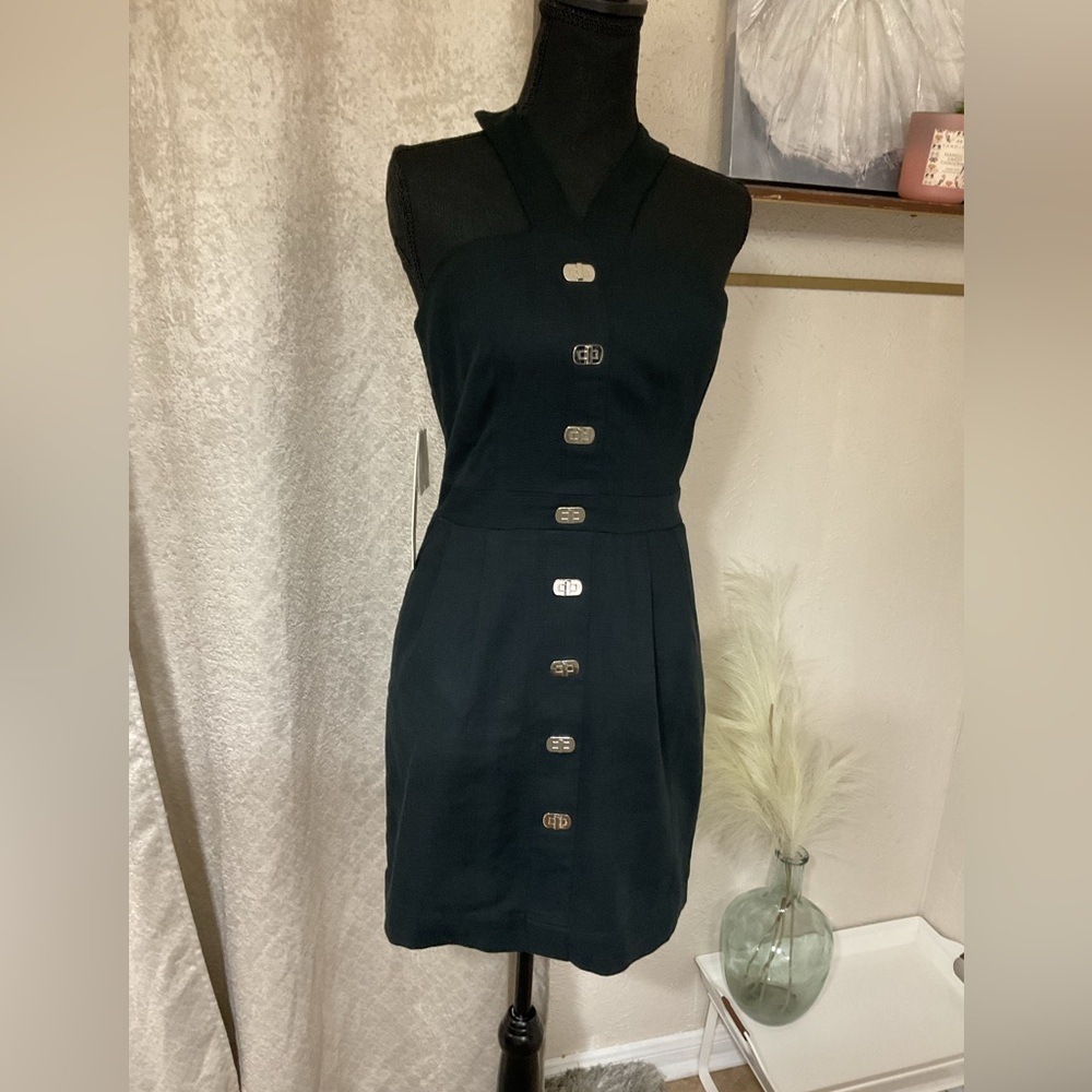 Aryn K Dress Mini Razor Back Gothic Grunge Punk Sz S Black Lined